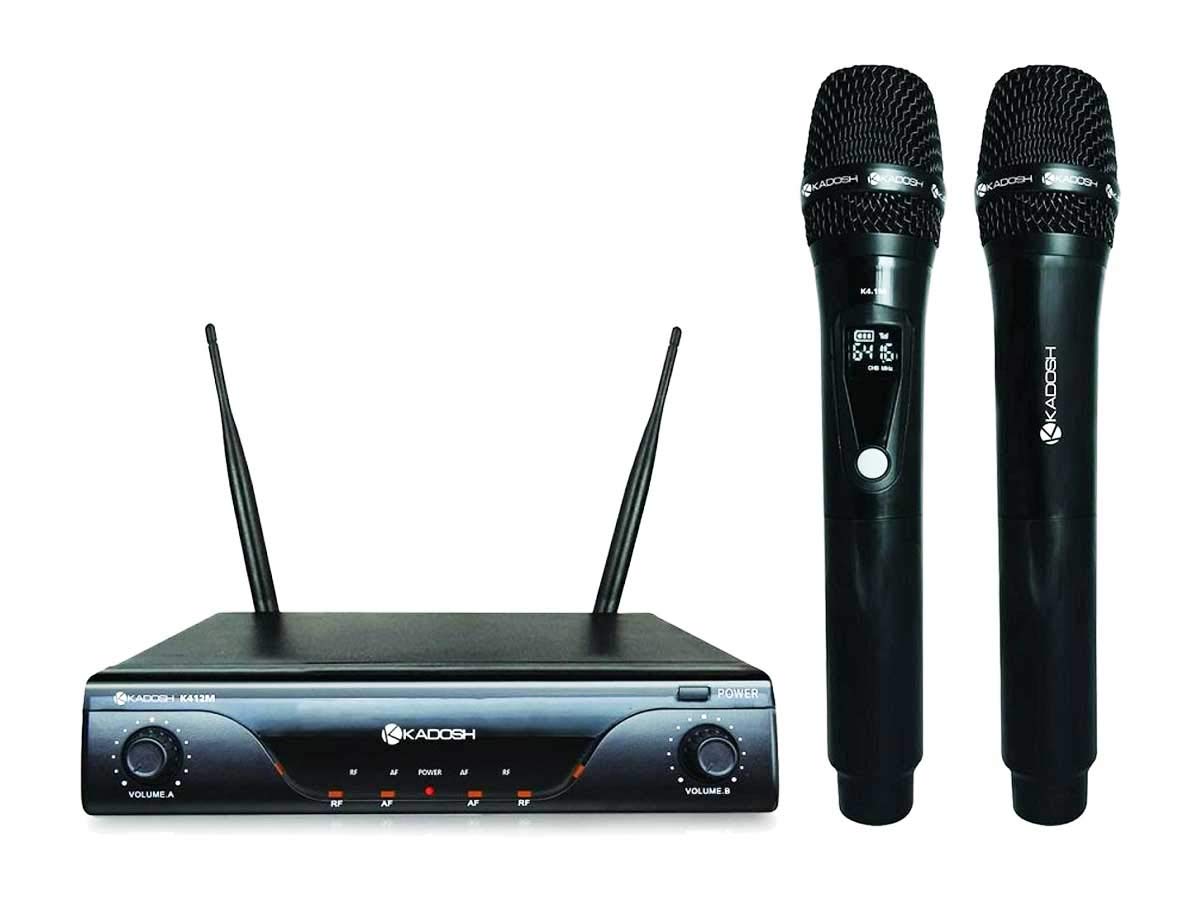 Microfone Sem Fio Kadosh K-412M UHF Duplo Bastão : Amazon.com.br